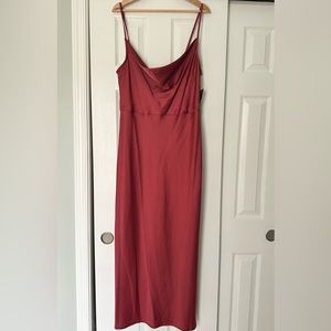 Satin cowl neck dress